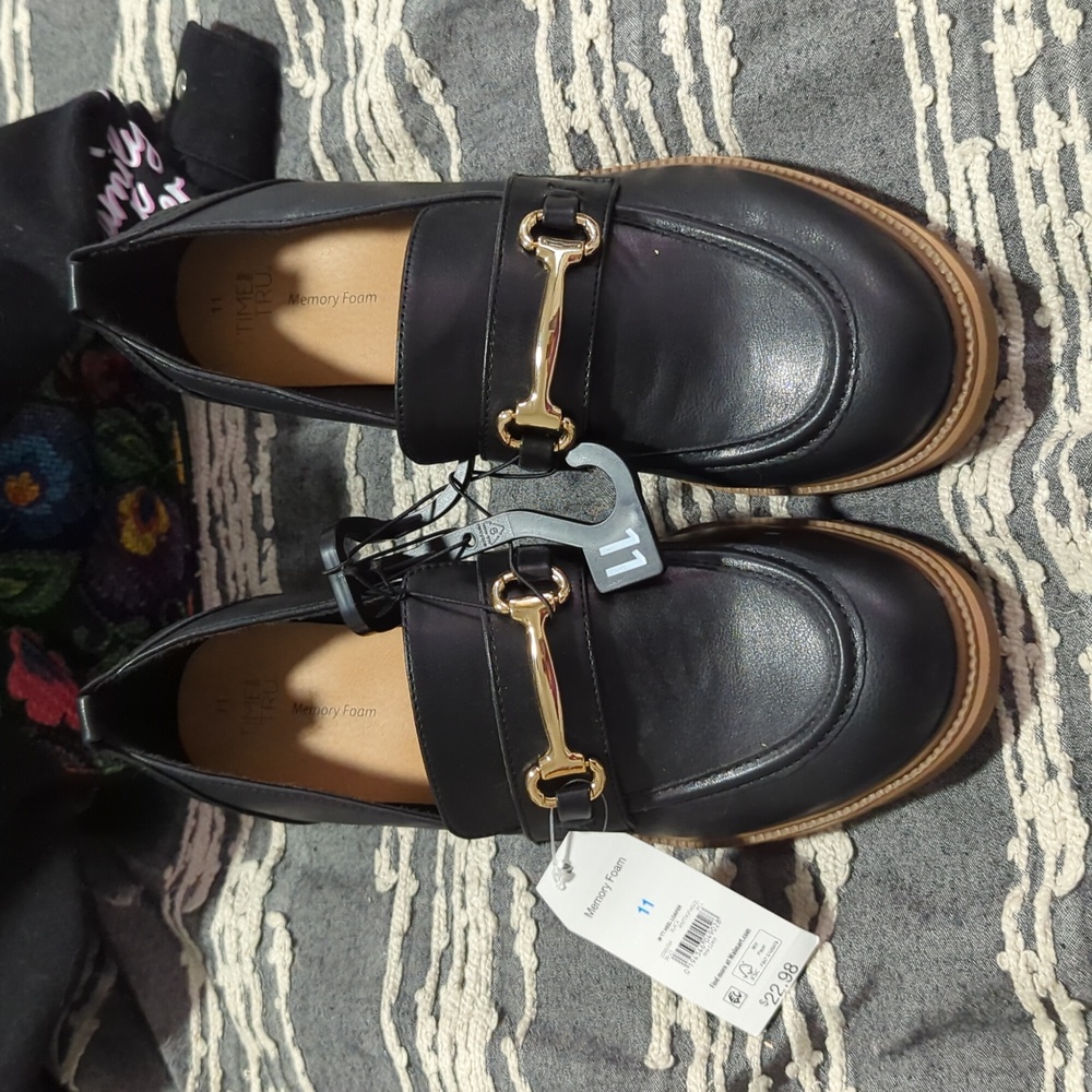 Time and Tru Women's Block Heel Loafers